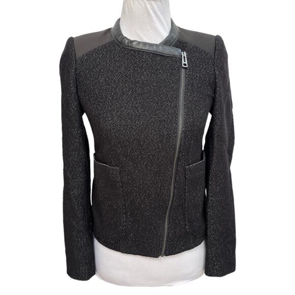Zadig & Voltaire Cropped Moto Jacket Black Size Small (36) - Picture 9 of 9